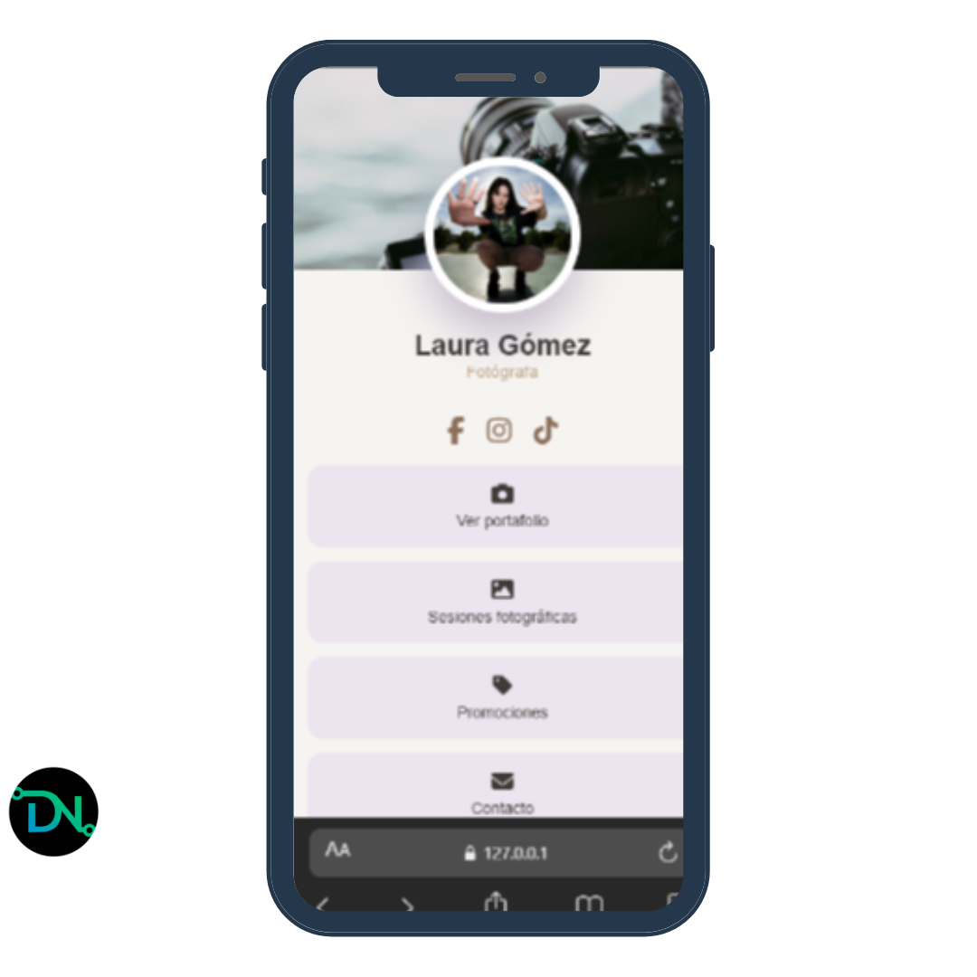 Bio link para fotógrafa